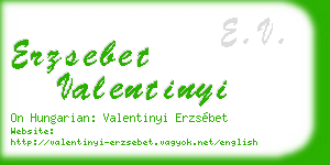 erzsebet valentinyi business card