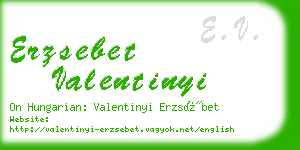 erzsebet valentinyi business card